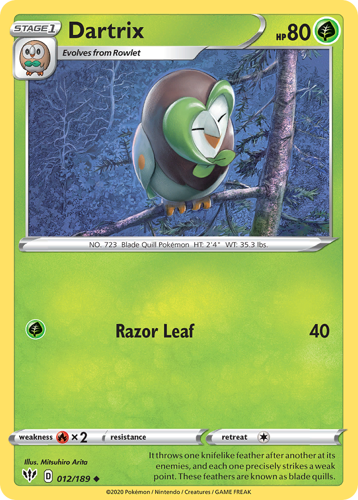 Dartrix (012/189) [Sword & Shield: Darkness Ablaze] | Dragon's Lair Comics and Fantasy Houston TX