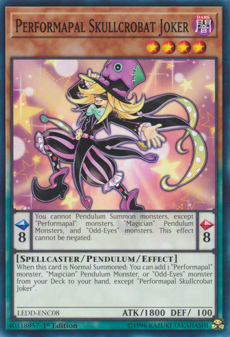 Performapal Skullcrobat Joker [LEDD-ENC08] Common | Dragon's Lair Comics and Fantasy Houston TX
