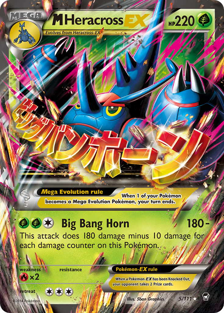 M Heracross EX (5/111) [XY: Furious Fists] | Dragon's Lair Comics and Fantasy Houston TX