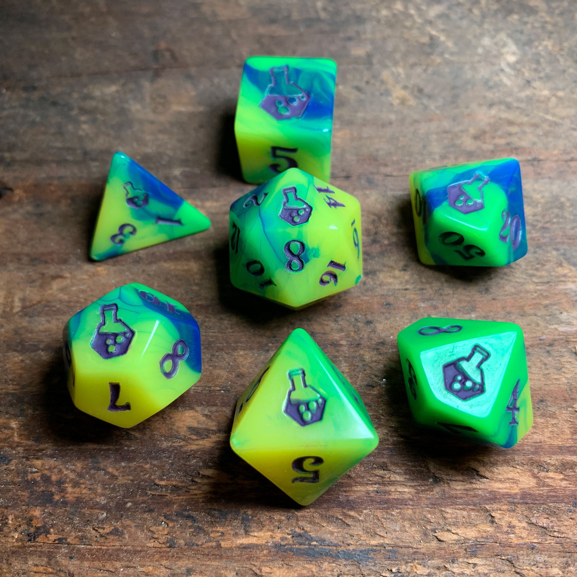 PolyDice Potions Poly 7 Set: Assorted Colors | Dragon's Lair Comics and Fantasy Houston TX