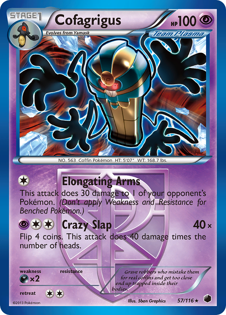 Cofagrigus (57/116) [Black & White: Plasma Freeze] | Dragon's Lair Comics and Fantasy Houston TX