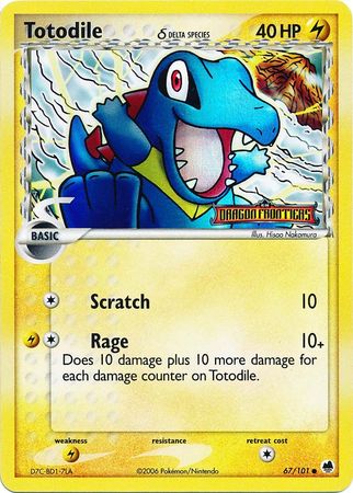 Totodile (67/101) (Delta Species) (Stamped) [EX: Dragon Frontiers] | Dragon's Lair Comics and Fantasy Houston TX