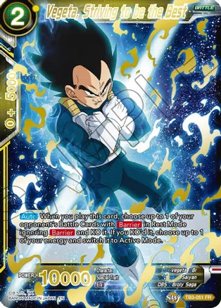 Vegeta, Striving to be the Best (Gold Stamped) (TB3-051) [Mythic Booster] | Dragon's Lair Comics and Fantasy Houston TX