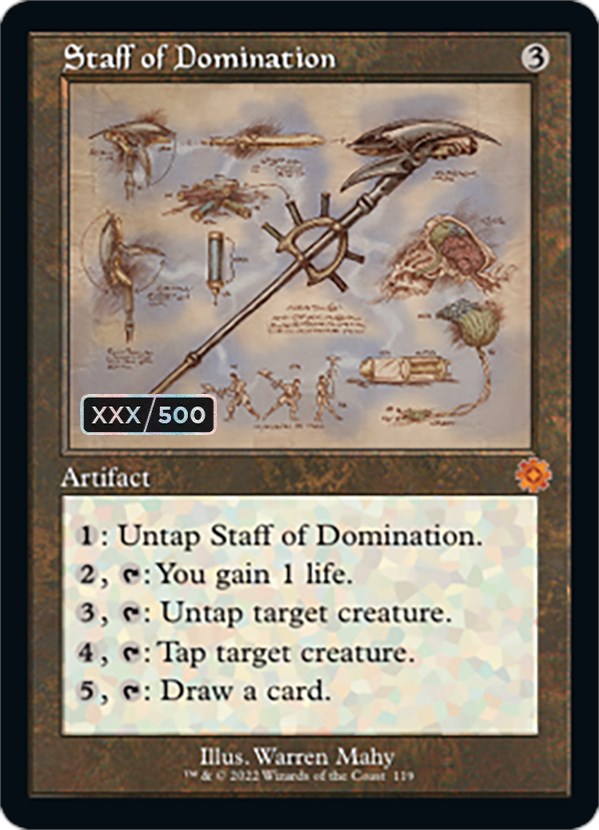 Staff of Domination (Retro Schematic) (Serialized) [The Brothers' War Retro Artifacts] | Dragon's Lair Comics and Fantasy Houston TX
