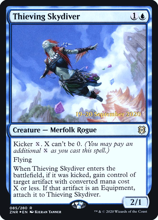 Thieving Skydiver [Zendikar Rising Prerelease Promos] | Dragon's Lair Comics and Fantasy Houston TX