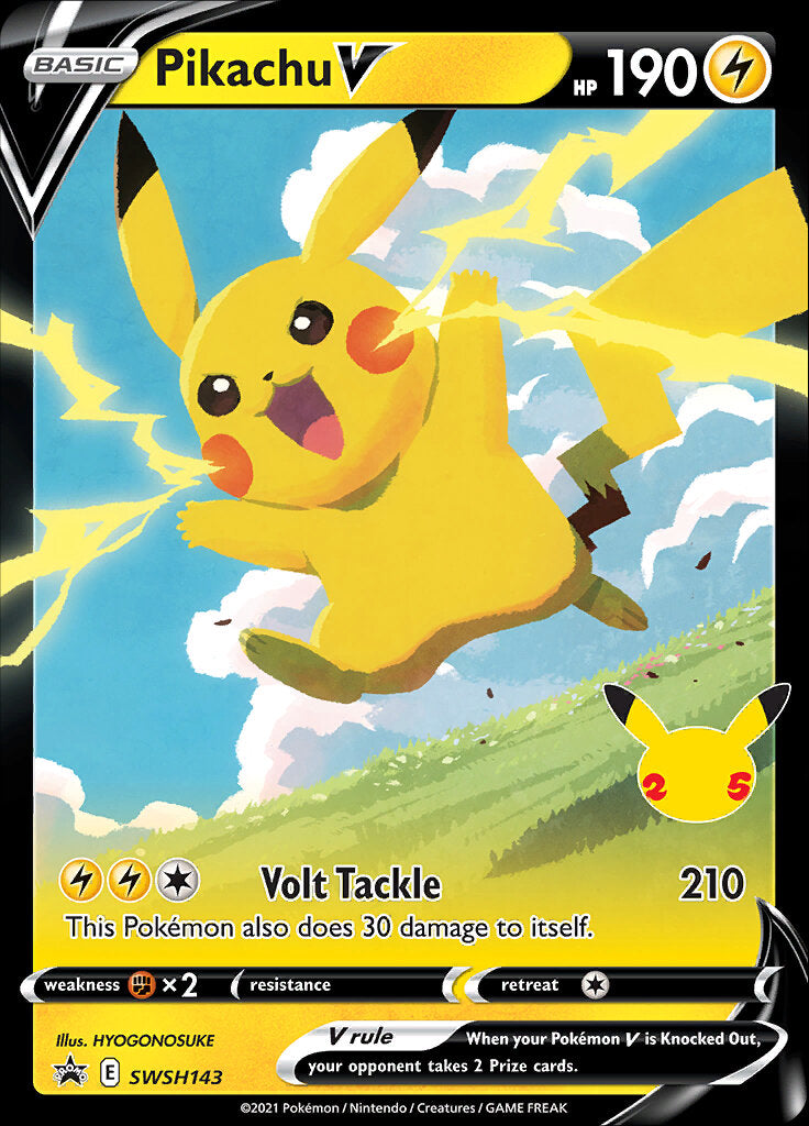 Pikachu V (SWSH143) (Celebrations) [Sword & Shield: Black Star Promos] | Odin's Place