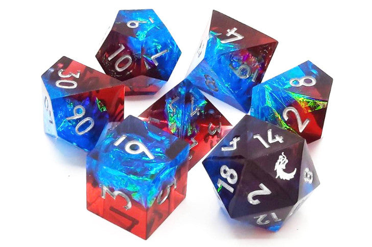 Old School Dice Sharp Edged American Hero Poly 7 Set | Dragon's Lair Comics and Fantasy Houston TX