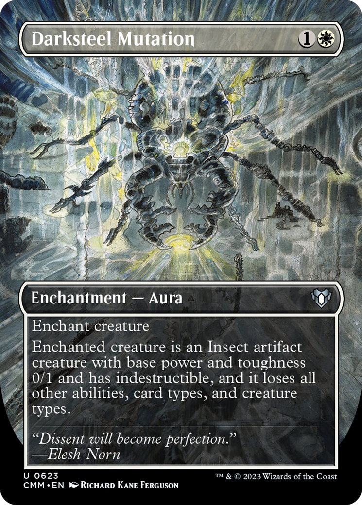 Darksteel Mutation (Borderless Alternate Art) [Commander Masters] | Dragon's Lair Comics and Fantasy Houston TX