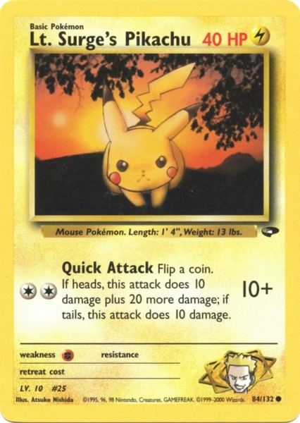 Lt. Surge's Pikachu (84/132) [Gym Challenge Unlimited] | Dragon's Lair Comics and Fantasy Houston TX