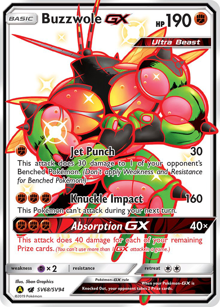 Buzzwole GX (SV68/SV94) [Sun & Moon: Hidden Fates - Shiny Vault] | Dragon's Lair Comics and Fantasy Houston TX