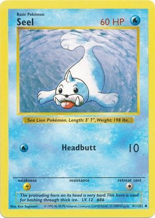 Seel (41/102) [Base Set Shadowless Unlimited] | Dragon's Lair Comics and Fantasy Houston TX