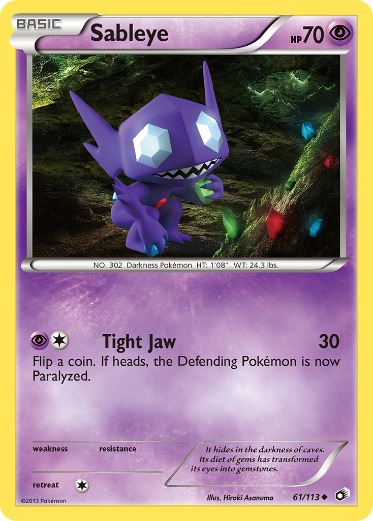 Sableye (61/113) [Black & White: Legendary Treasures] | Dragon's Lair Comics and Fantasy Houston TX