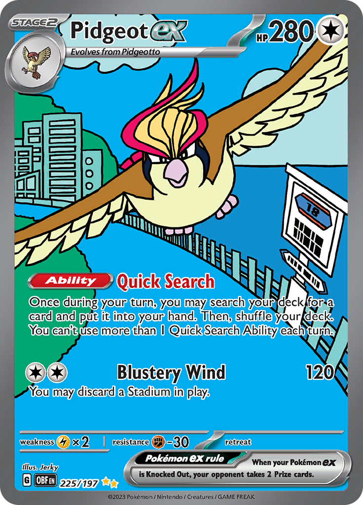 Pidgeot ex (225/197) [Scarlet & Violet: Obsidian Flames] | Dragon's Lair Comics and Fantasy Houston TX
