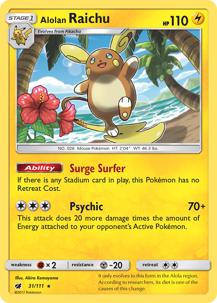 Alolan Raichu (31/111) [Sun & Moon: Crimson Invasion] | Dragon's Lair Comics and Fantasy Houston TX