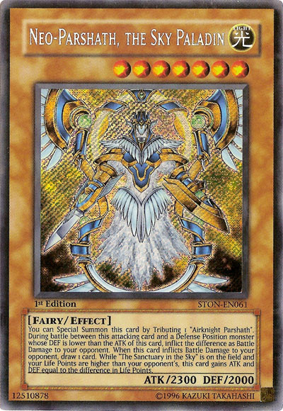 Neo-Parshath, The Sky Paladin [STON-EN061] Secret Rare | Dragon's Lair Comics and Fantasy Houston TX