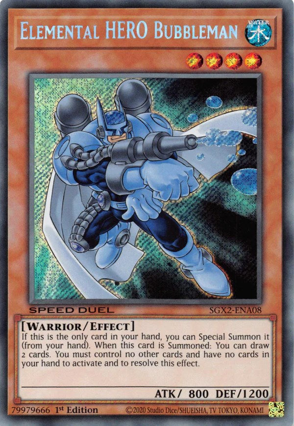 Elemental HERO Bubbleman [SGX2-ENA08] Secret Rare | Dragon's Lair Comics and Fantasy Houston TX