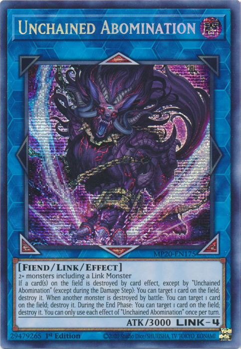 Unchained Abomination [MP20-EN175] Prismatic Secret Rare | Dragon's Lair Comics and Fantasy Houston TX