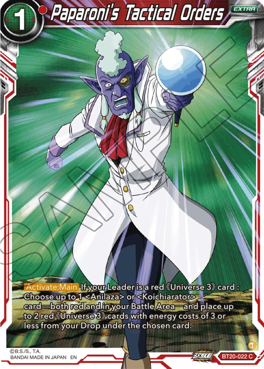 Paparoni's Tactical Orders (BT20-022) [Power Absorbed] | Dragon's Lair Comics and Fantasy Houston TX