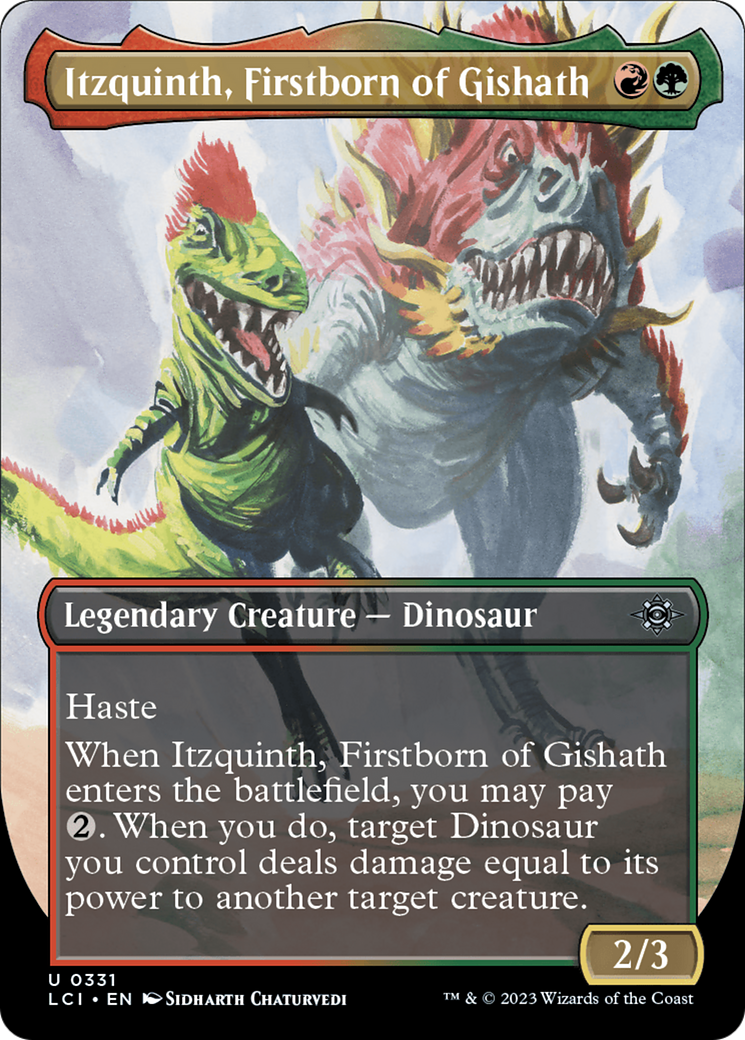 Itzquinth, Firstborn of Gishath (Borderless) [The Lost Caverns of Ixalan] | Dragon's Lair Comics and Fantasy Houston TX