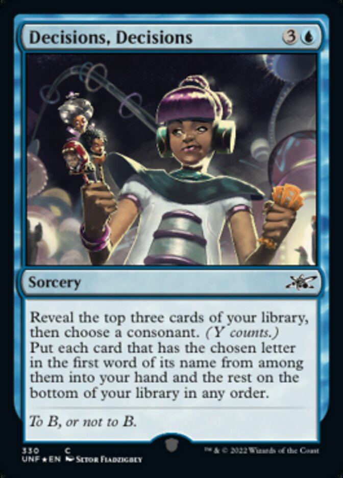 Decisions, Decisions (Galaxy Foil) [Unfinity] | Dragon's Lair Comics and Fantasy Houston TX