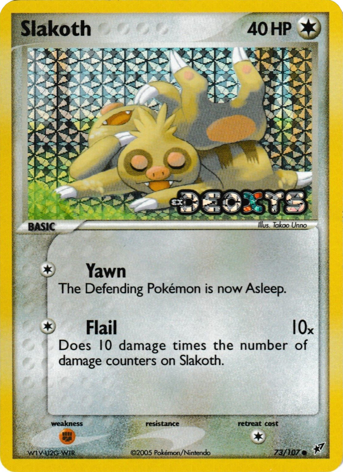 Slakoth (73/107) (Stamped) [EX: Deoxys] | Dragon's Lair Comics and Fantasy Houston TX