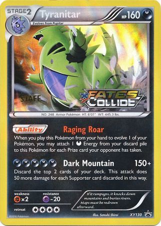 Tyranitar (XY130) (Staff) [XY: Black Star Promos] | Dragon's Lair Comics and Fantasy Houston TX