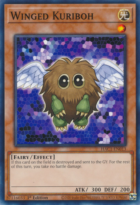 Winged Kuriboh [HAC1-EN013] Common | Dragon's Lair Comics and Fantasy Houston TX