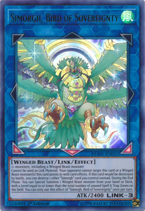 Simorgh, Bird of Sovereignty [DUOV-EN012] Ultra Rare | Dragon's Lair Comics and Fantasy Houston TX