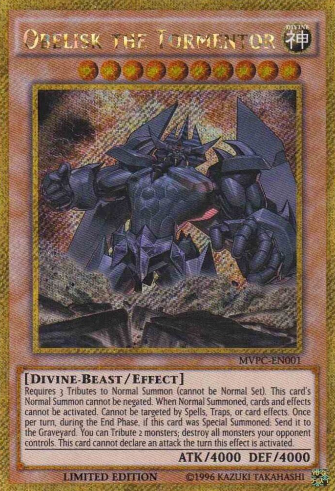 Obelisk the Tormentor [MVPC-EN001] Gold Secret Rare | Dragon's Lair Comics and Fantasy Houston TX
