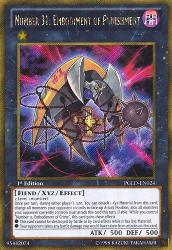 Number 31: Embodiment of Punishment [PGLD-EN024] Gold Secret Rare | Dragon's Lair Comics and Fantasy Houston TX