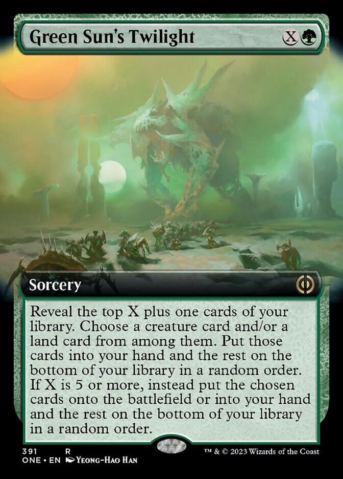 Green Sun's Twilight (Extended Art) [Phyrexia: All Will Be One] | Dragon's Lair Comics and Fantasy Houston TX