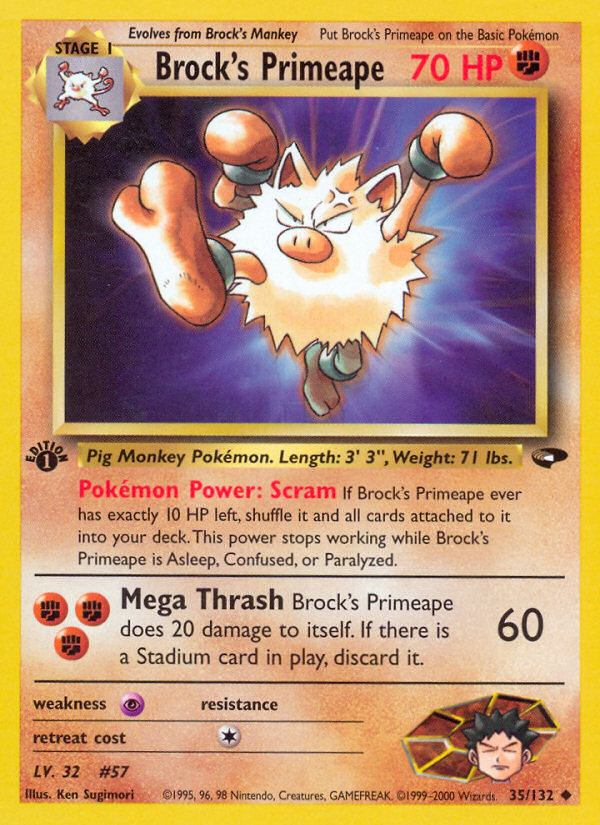 Brock's Primeape (35/132) [Gym Challenge 1st Edition] | Dragon's Lair Comics and Fantasy Houston TX
