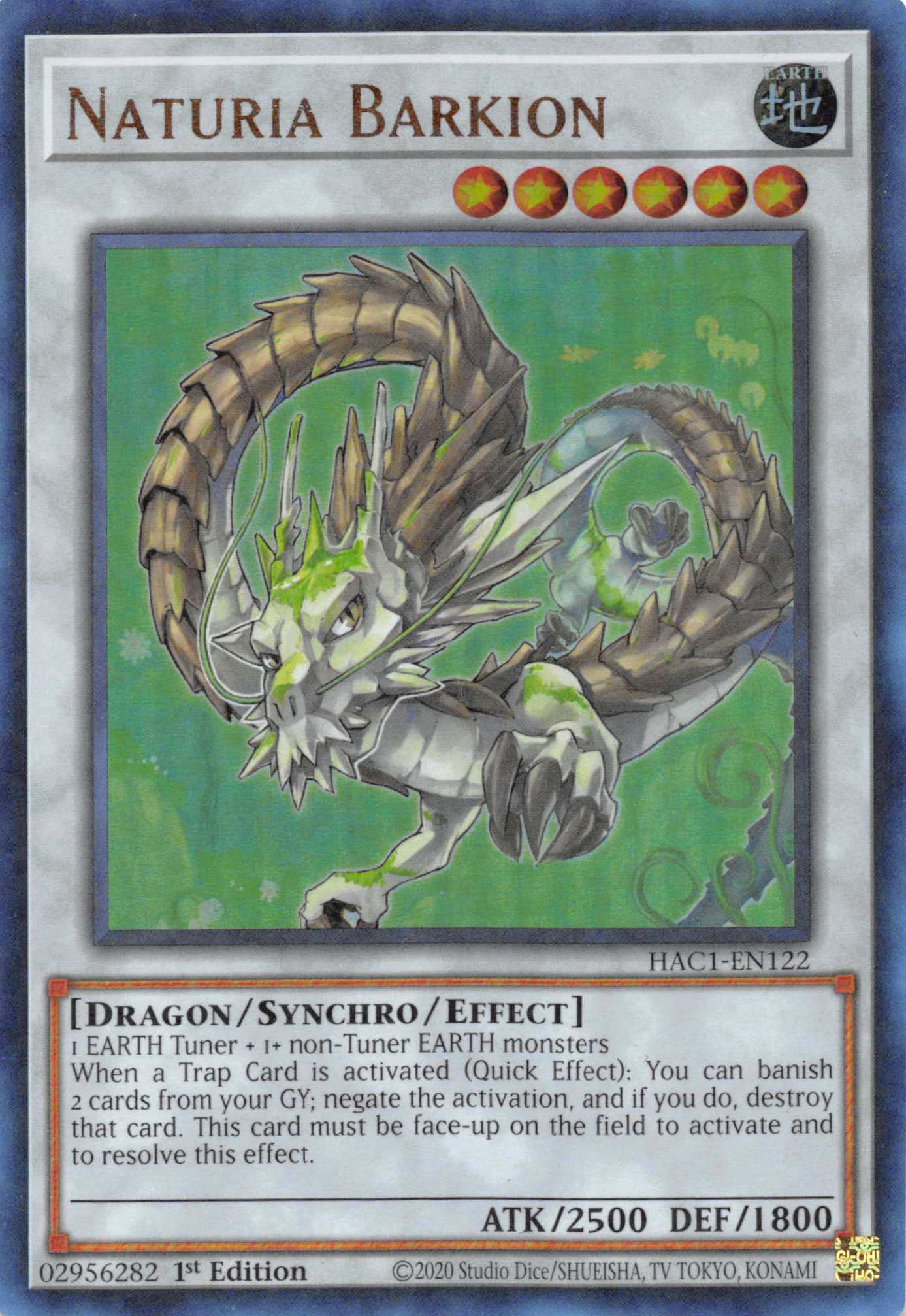Naturia Barkion (Duel Terminal) [HAC1-EN122] Parallel Rare | Dragon's Lair Comics and Fantasy Houston TX