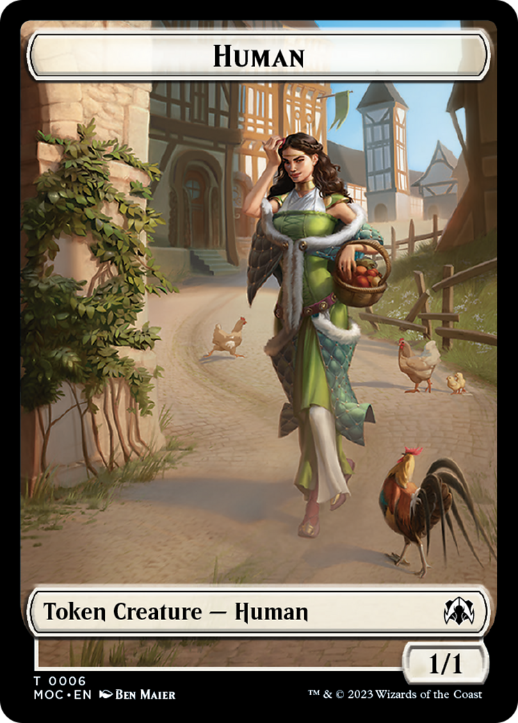 Zombie Knight // Human (6) Double-Sided Token [March of the Machine Commander Tokens] | Dragon's Lair Comics and Fantasy Houston TX