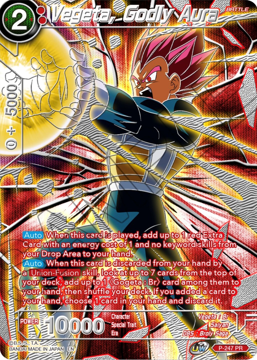 Vegeta, Godly Aura (P-247) [Collector's Selection Vol. 3] | Dragon's Lair Comics and Fantasy Houston TX