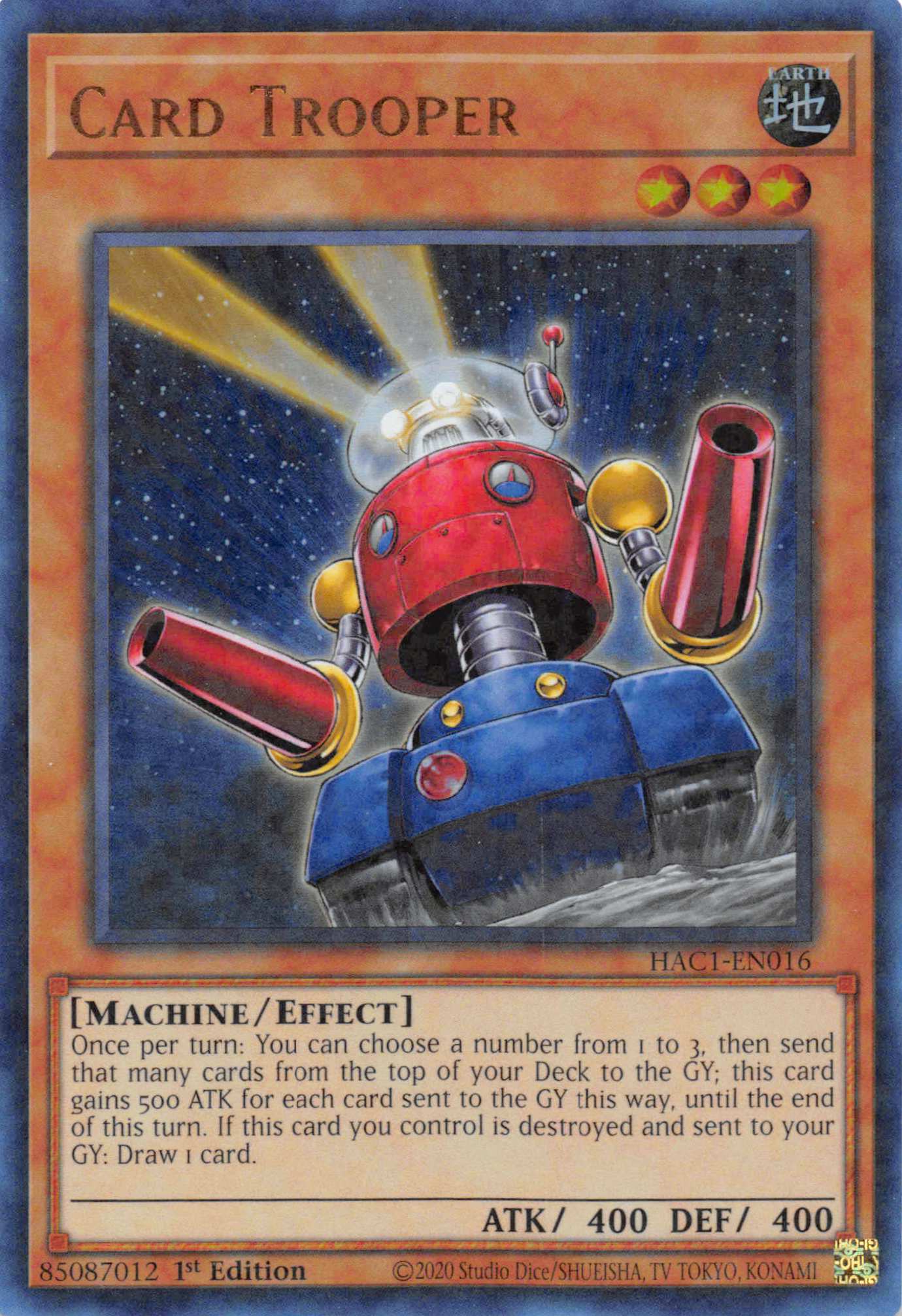 Card Trooper (Duel Terminal) [HAC1-EN016] Parallel Rare | Dragon's Lair Comics and Fantasy Houston TX