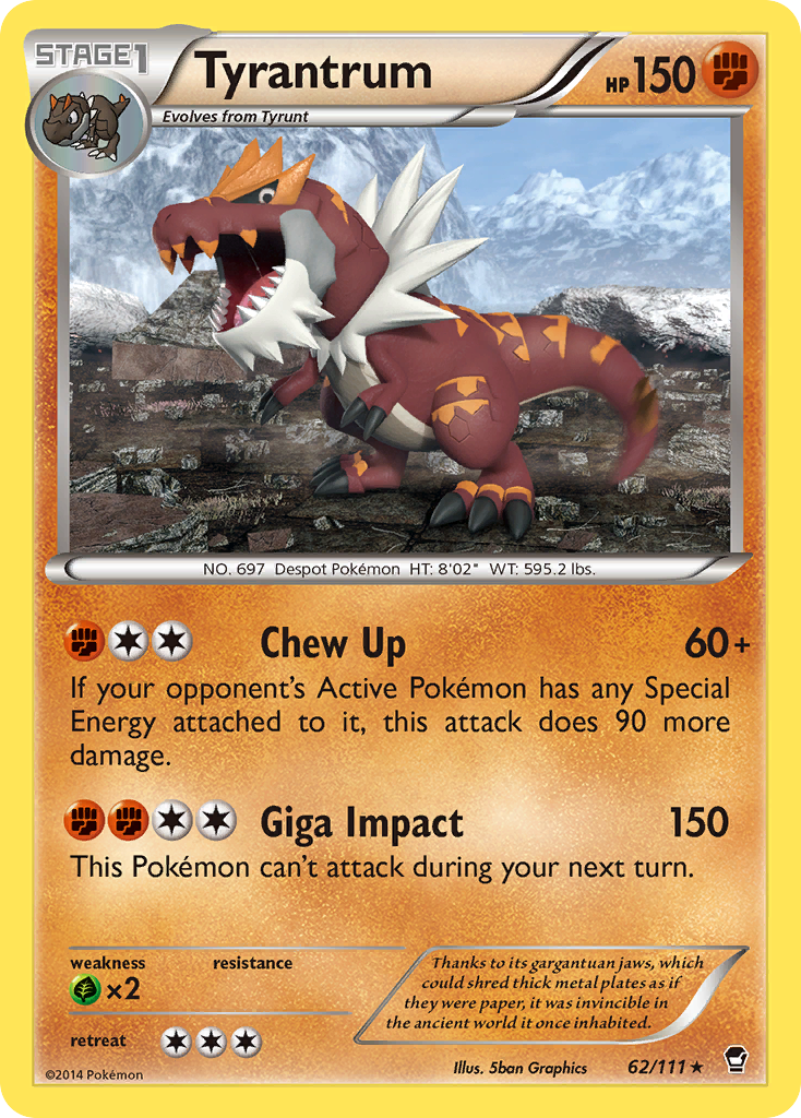 Tyrantrum (62/111) [XY: Furious Fists] | Dragon's Lair Comics and Fantasy Houston TX
