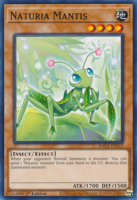 Naturia Mantis [HAC1-EN113] Common | Dragon's Lair Comics and Fantasy Houston TX