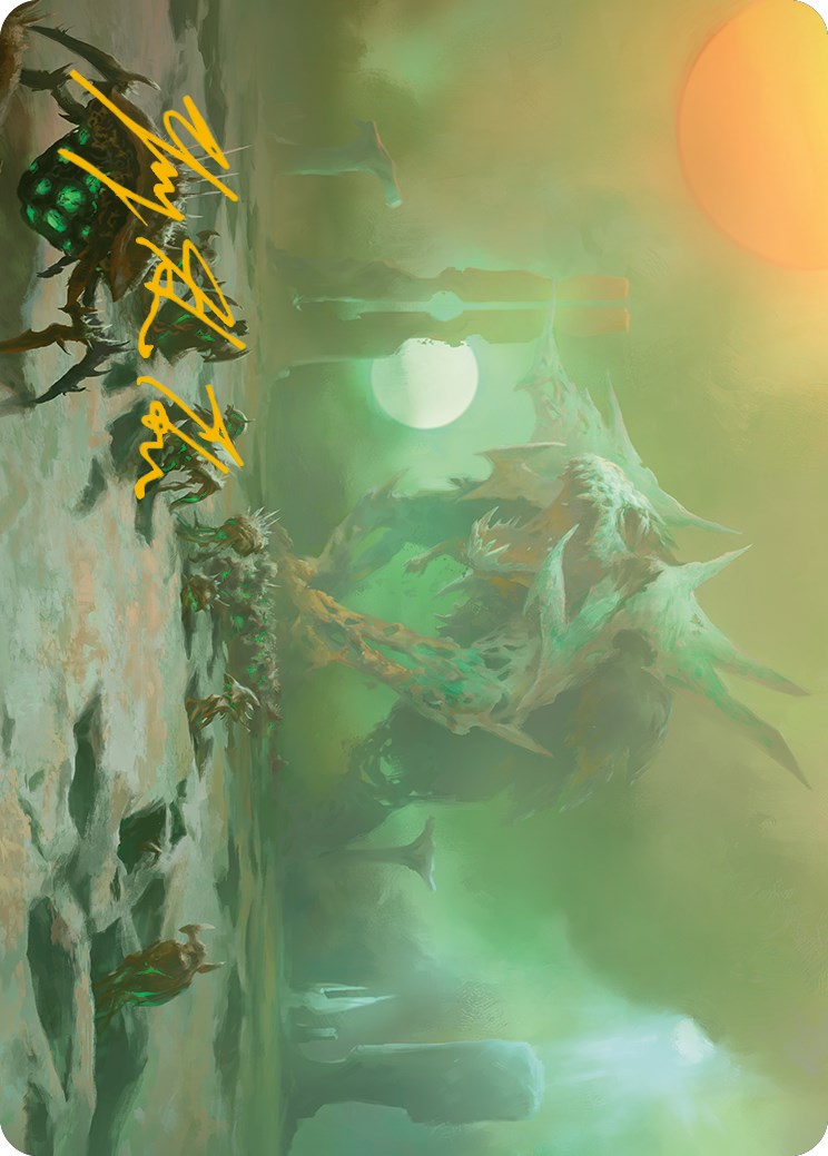 Green Sun's Twilight Art Card (Gold-Stamped Signature) [Phyrexia: All Will Be One Art Series] | Dragon's Lair Comics and Fantasy Houston TX