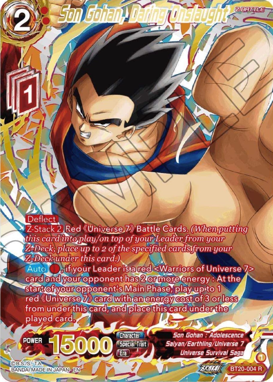 Son Gohan, Daring Onslaught (Gold-Stamped) (BT20-004) [Power Absorbed] | Dragon's Lair Comics and Fantasy Houston TX