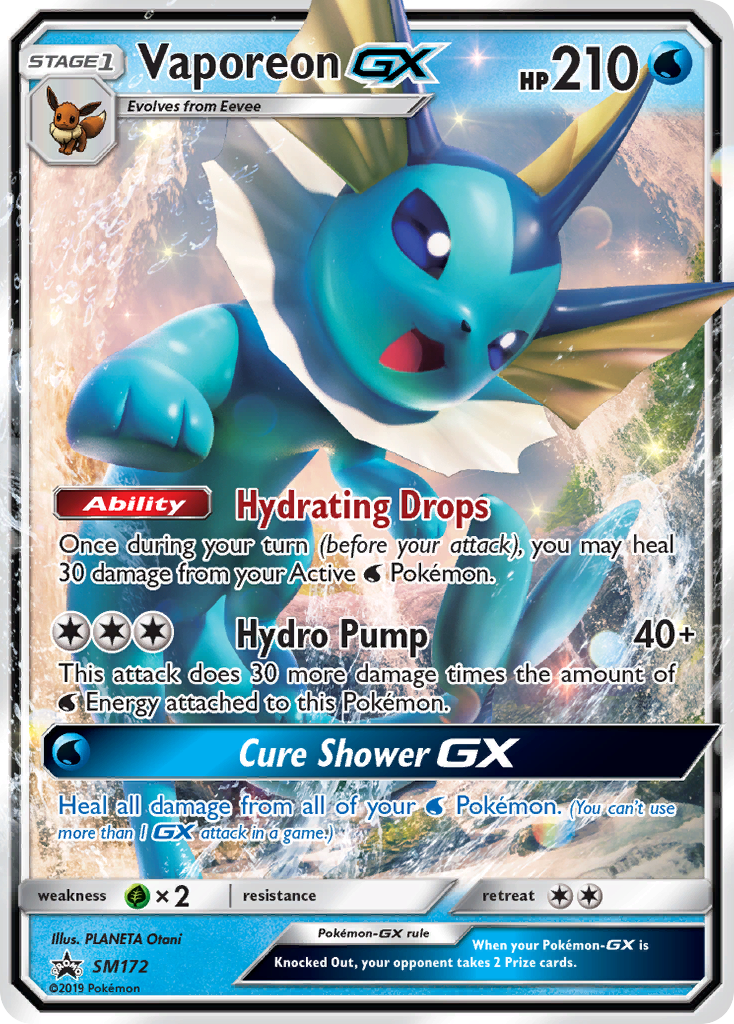 Vaporeon GX (SM172) [Sun & Moon: Black Star Promos] | Dragon's Lair Comics and Fantasy Houston TX