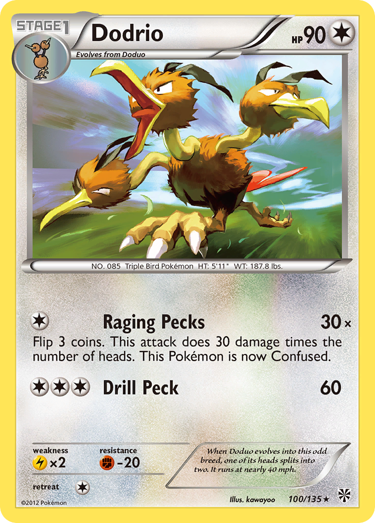 Dodrio (100/135) [Black & White: Plasma Storm] | Dragon's Lair Comics and Fantasy Houston TX