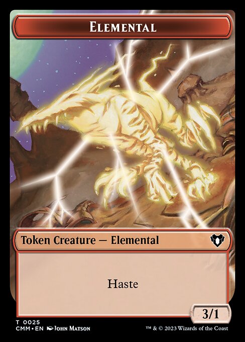 Spirit (0039) // Elemental (0025) Double-Sided Token [Commander Masters Tokens] | Dragon's Lair Comics and Fantasy Houston TX