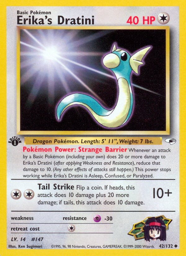 Erika's Dratini (42/132) [Gym Heroes 1st Edition] | Dragon's Lair Comics and Fantasy Houston TX