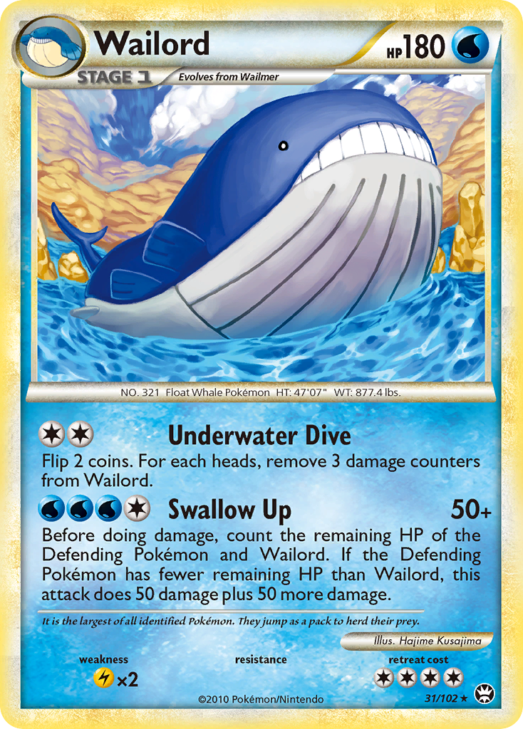 Wailord (31/102) [HeartGold & SoulSilver: Triumphant] | Dragon's Lair Comics and Fantasy Houston TX