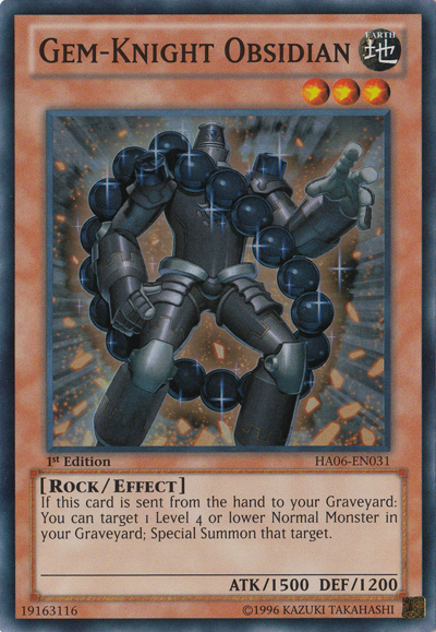 Gem-Knight Obsidian [HA06-EN031] Super Rare | Dragon's Lair Comics and Fantasy Houston TX
