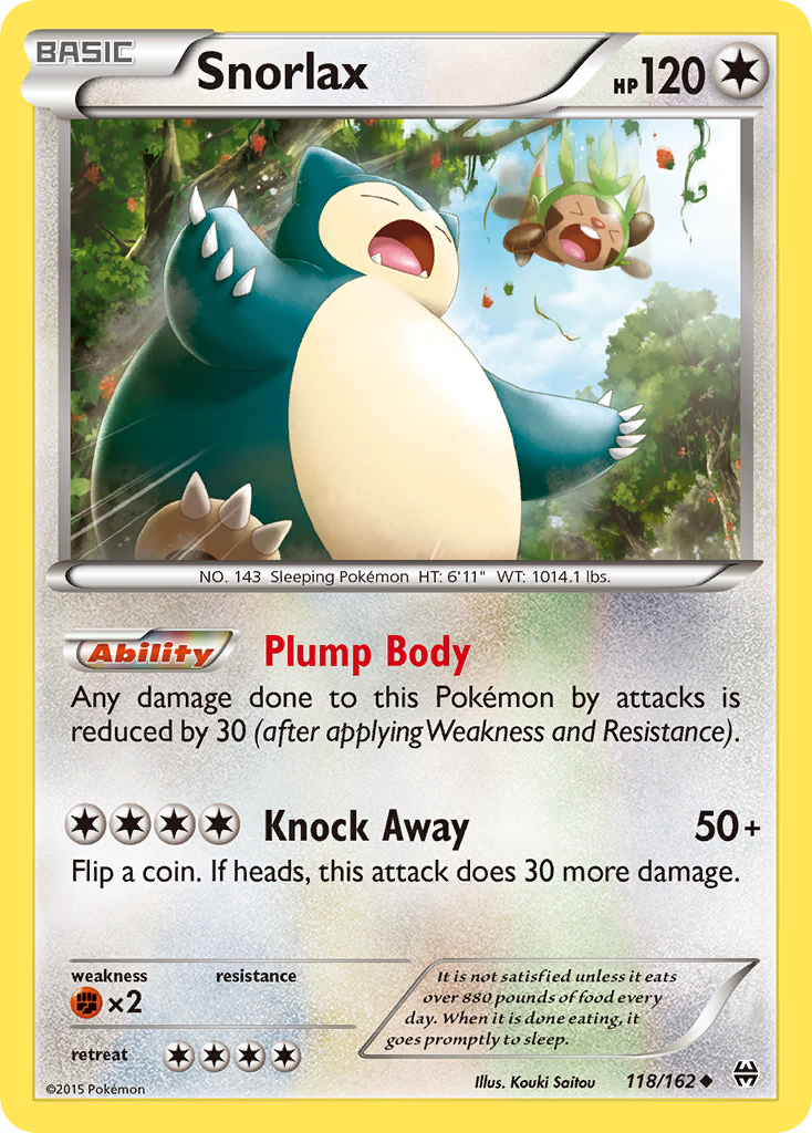 Snorlax (118/162) [XY: BREAKthrough] | Dragon's Lair Comics and Fantasy Houston TX