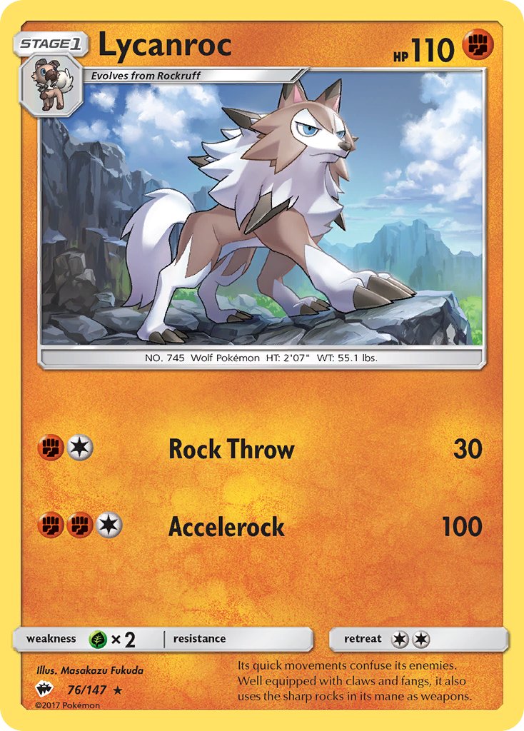 Lycanroc (76/147) (Theme Deck Exclusive) [Sun & Moon: Burning Shadows] | Dragon's Lair Comics and Fantasy Houston TX