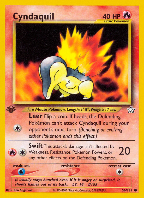 Cyndaquil (56/111) [Neo Genesis 1st Edition] | Dragon's Lair Comics and Fantasy Houston TX