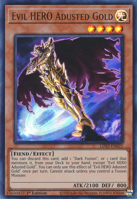 Evil HERO Adusted Gold [LDS3-EN025] Ultra Rare | Dragon's Lair Comics and Fantasy Houston TX